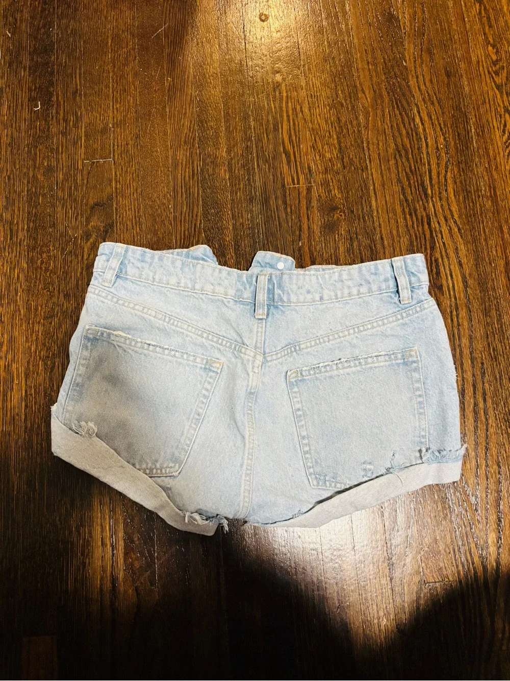 ZARA, Light Blue Distressed Women’s Denim Shorts, Size 10